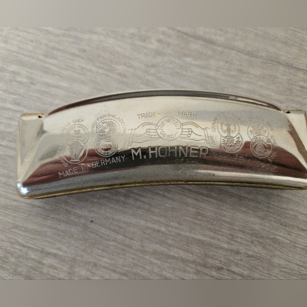 Vintage M Hohner Echo Grand Prix Curved Harmonica With Box Germany - Picture 9 of 13